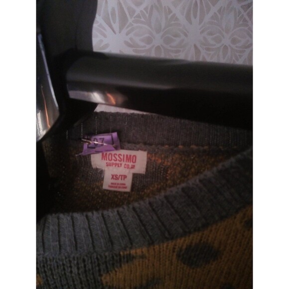 Mossimo Supply Co Sweater Flower boho gray and yellow x-small - Picture 2 of 5